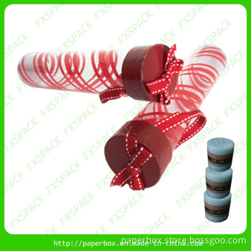 Candle Box/PVC Tube Gift Box with Bowknot/Candle Strorage Box/Candle Packaging Box